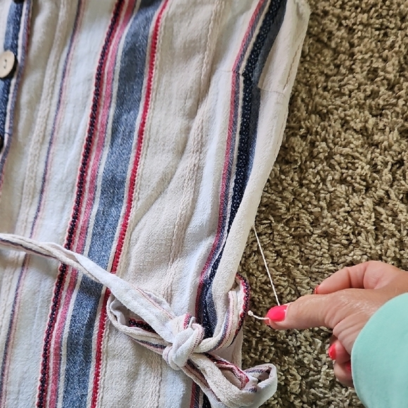 Lily Black Cotton Striped Cropped Jumpsuit - Picture 6 of 10